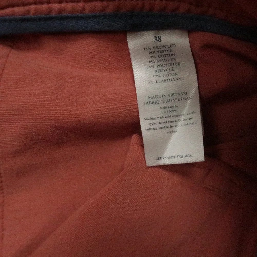 Faherty Shorts Mens 38 Orange Red‎ All Day Chino Stretch Zip Pocket Lightweight